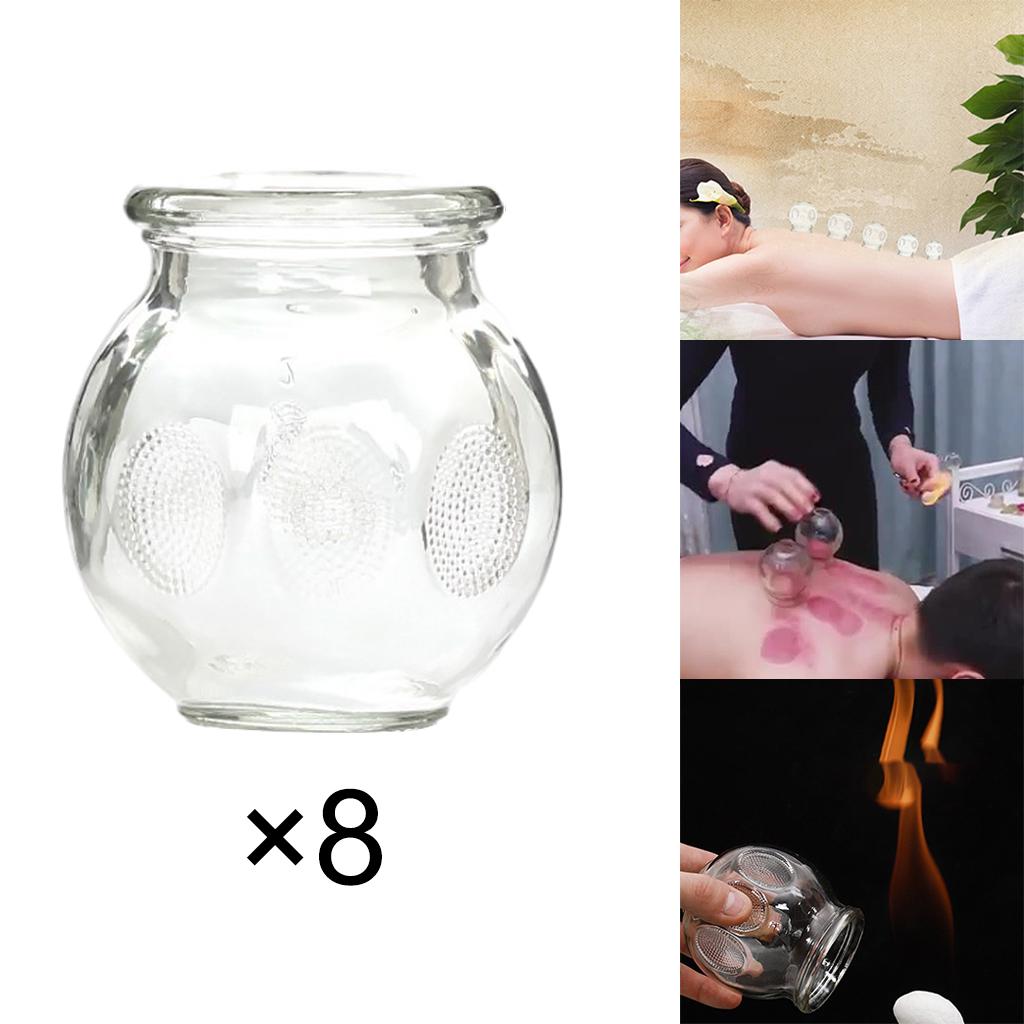 Professional 8pcs Glass Cupping Therapy Set Jars Glass Fire Cupping  No.4