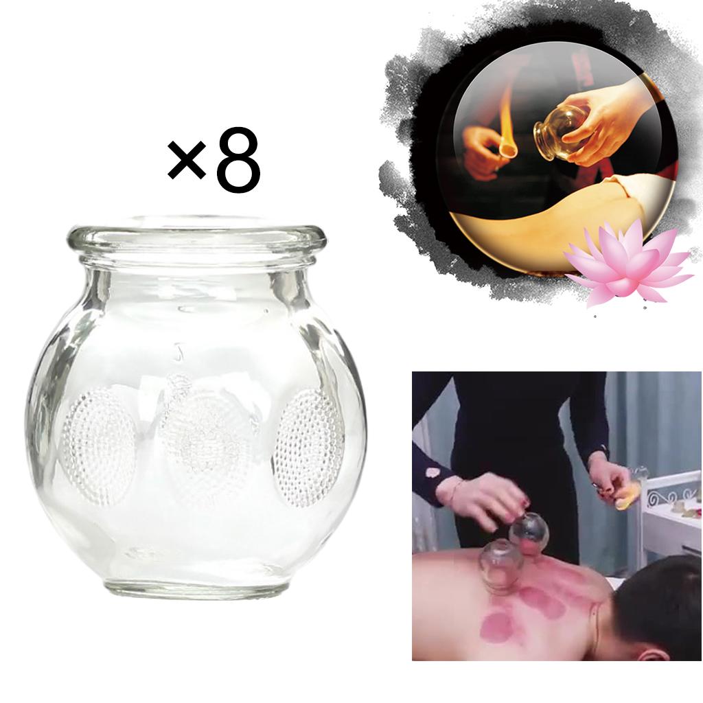 Professional 8pcs Glass Cupping Therapy Set Jars Glass Fire Cupping  No.4