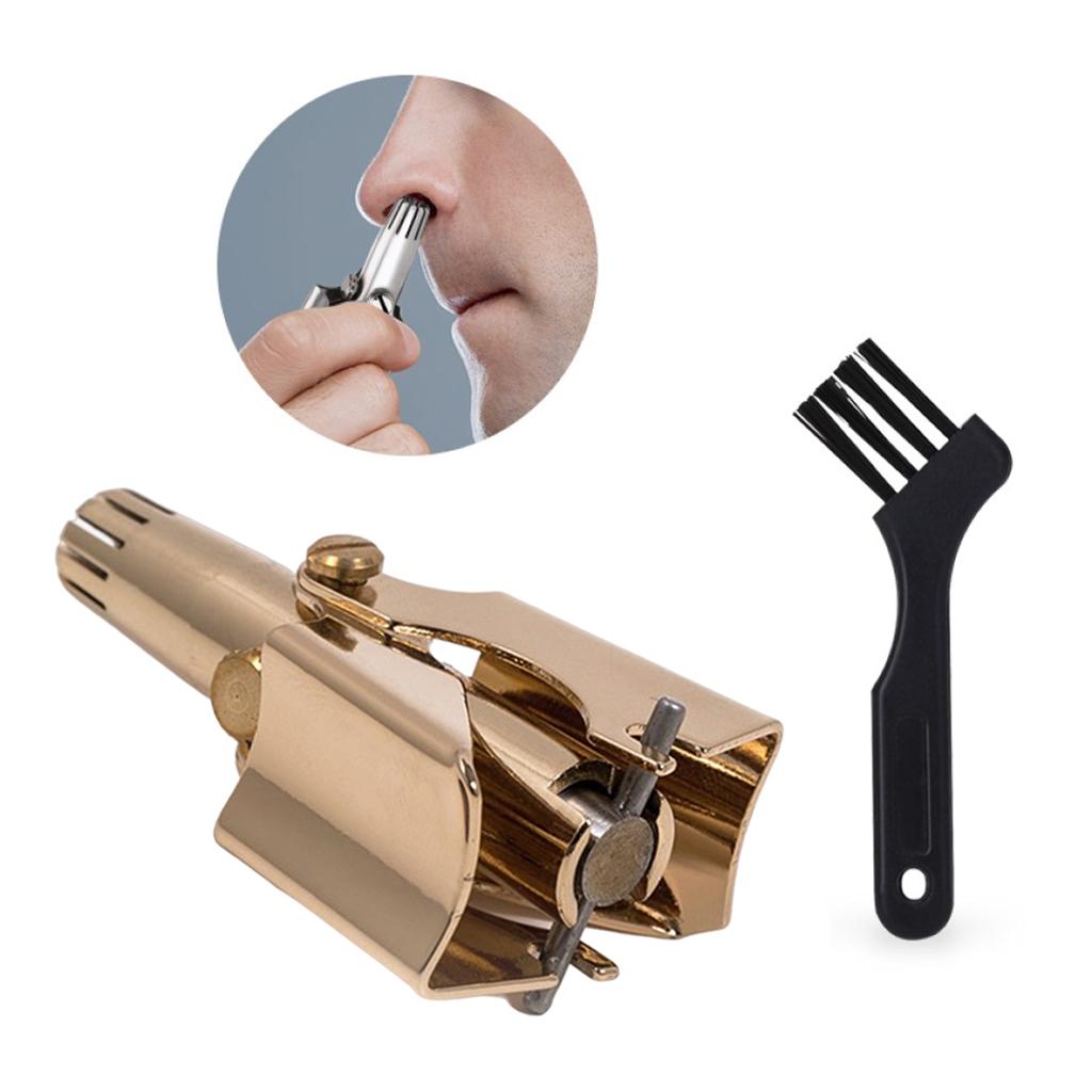 Stainless Steel Manual Nose Shaving Hair Clipper Trimmer Tool Care Gold