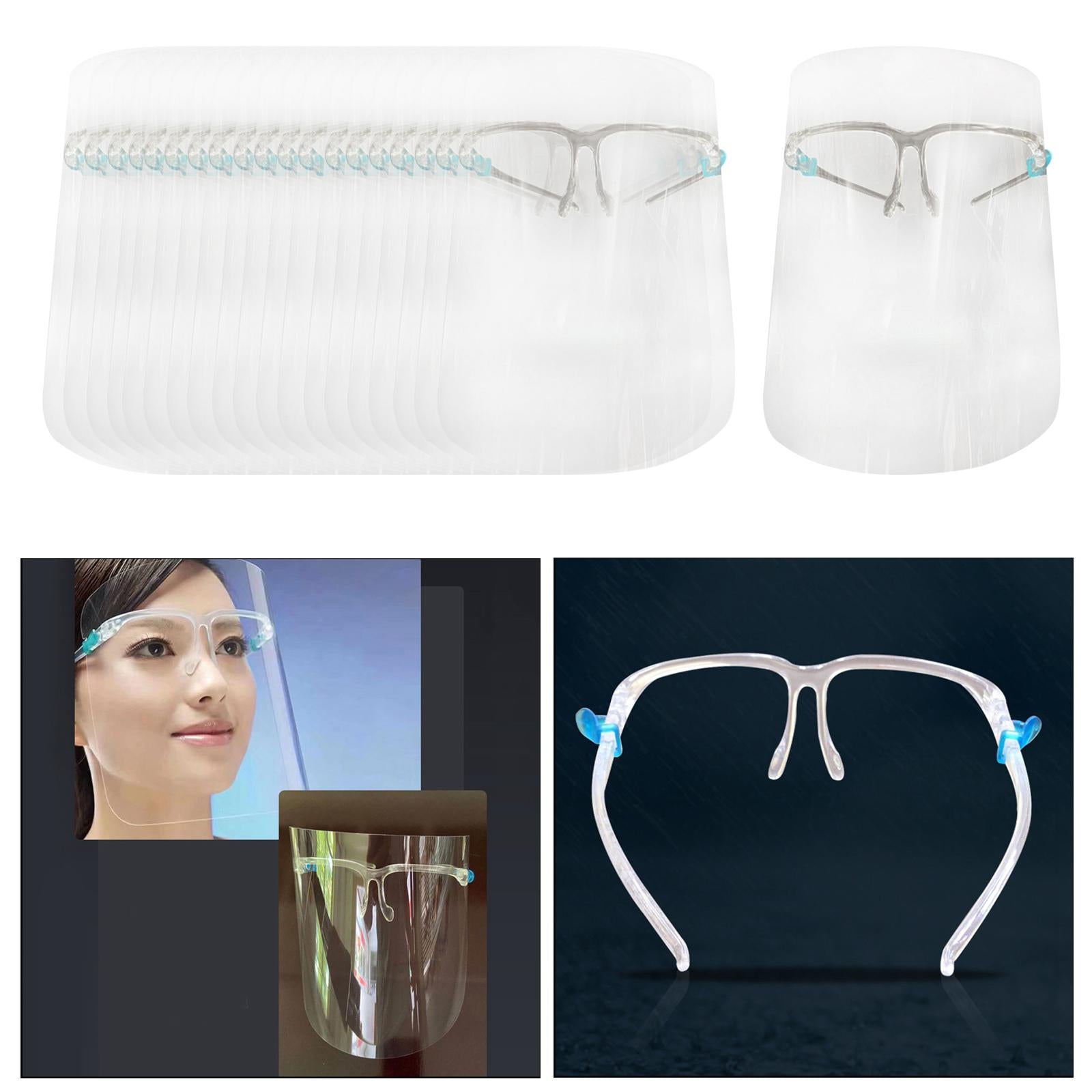 20 Pieces Full Face Shield Reusable Glasses Anti-Fog Wrap Visor Eyewear