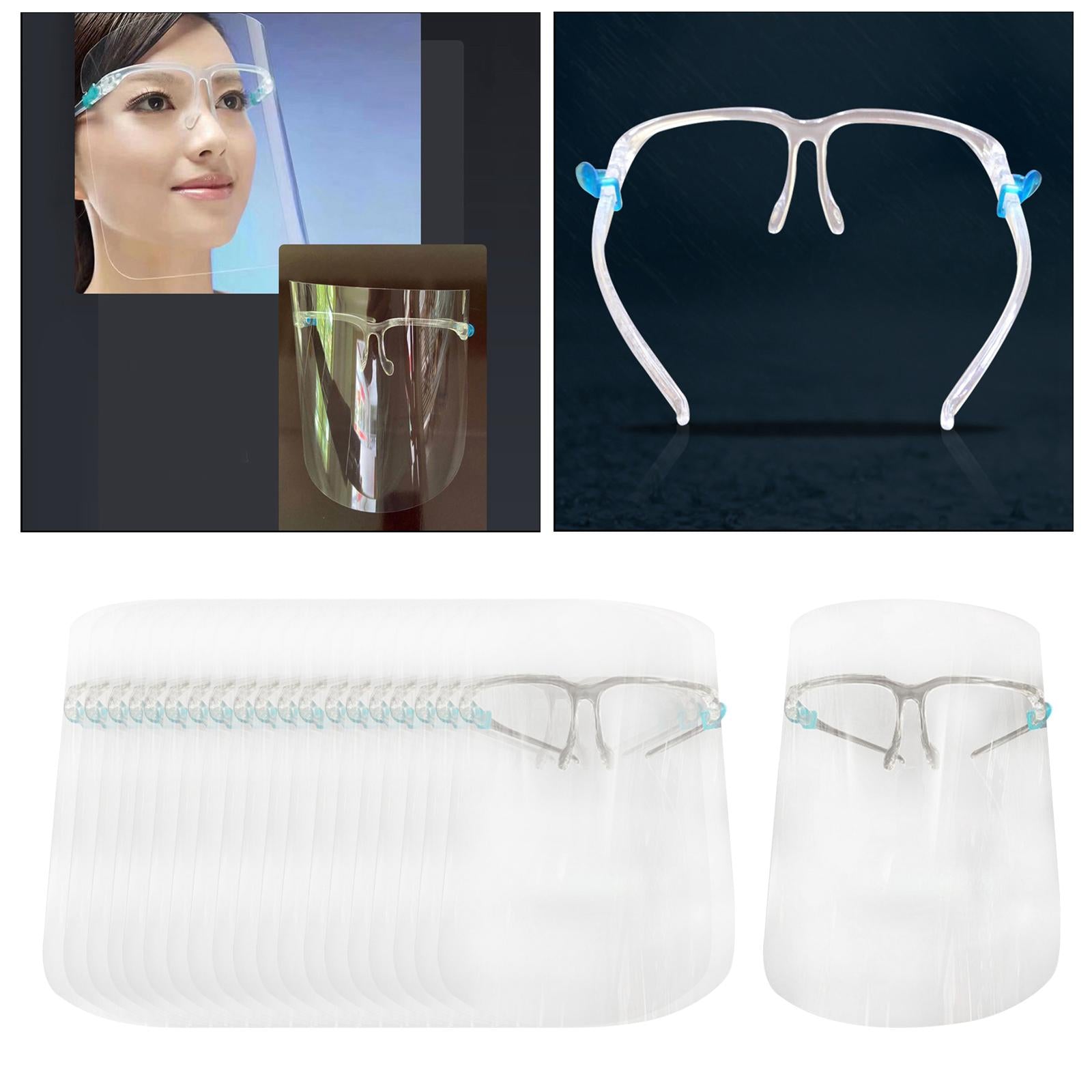 20 Pieces Full Face Shield Reusable Glasses Anti-Fog Wrap Visor Eyewear