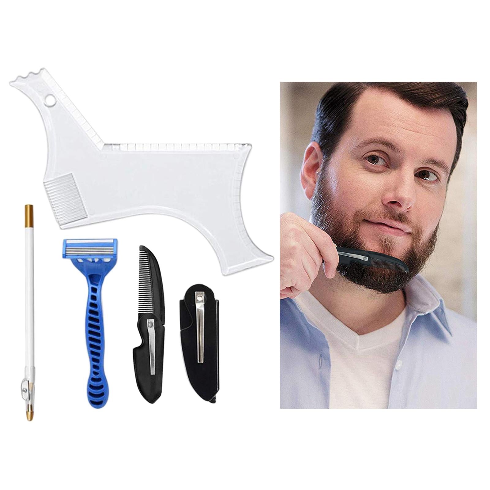 5 in 1 Mustache Beard Shaper Template Comb Set for Perfect line up & Edging