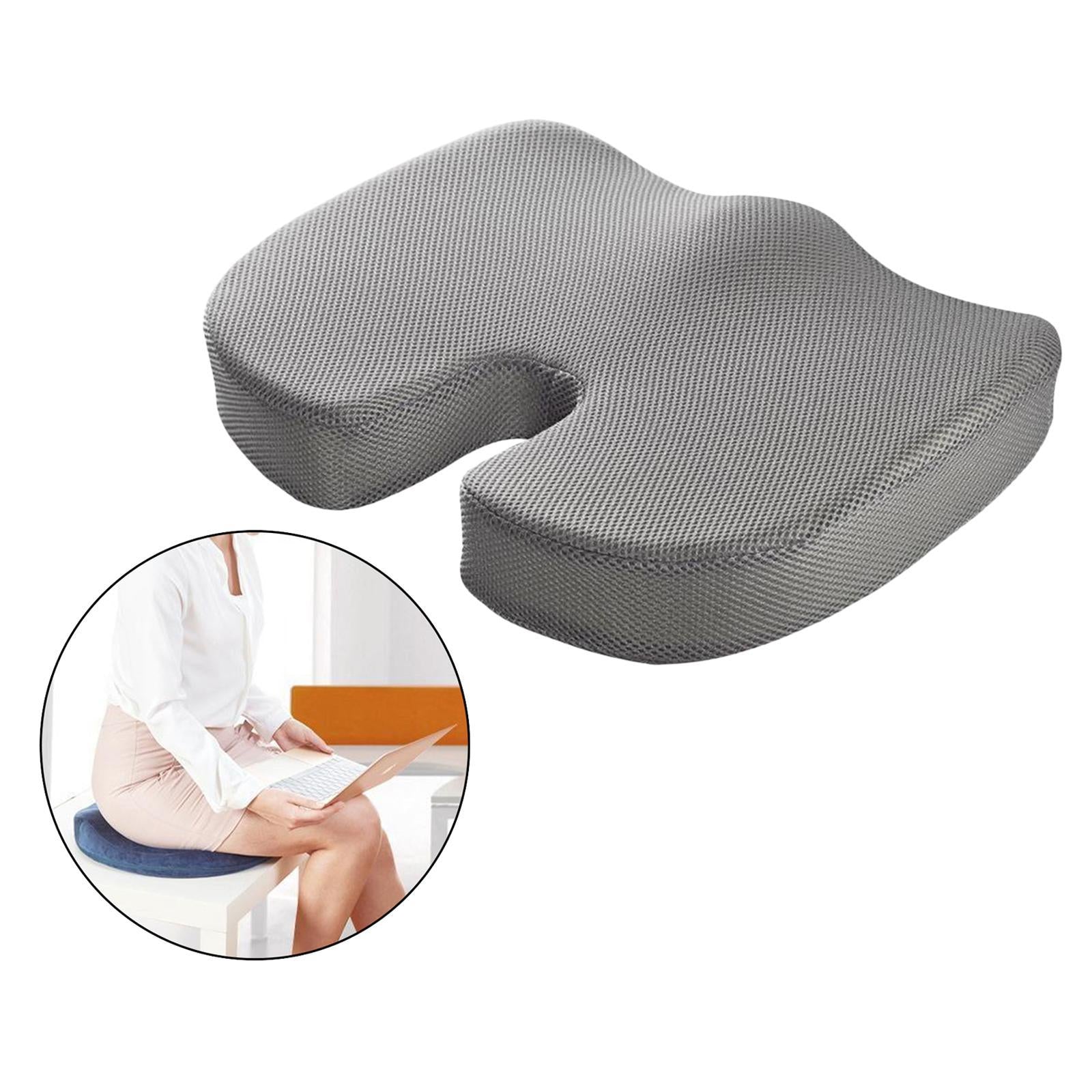 Memory Foam Coccyx Tailbone Seat Cushion Orthopedic Chair Pillow Gray