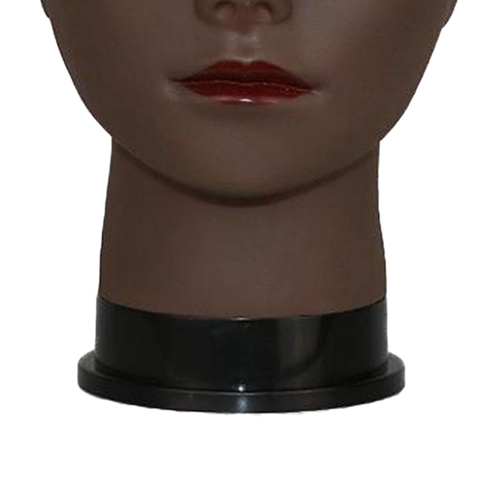 Female Head Model Mannequin Wig Hair Glasses Manikin Display Black Makeup