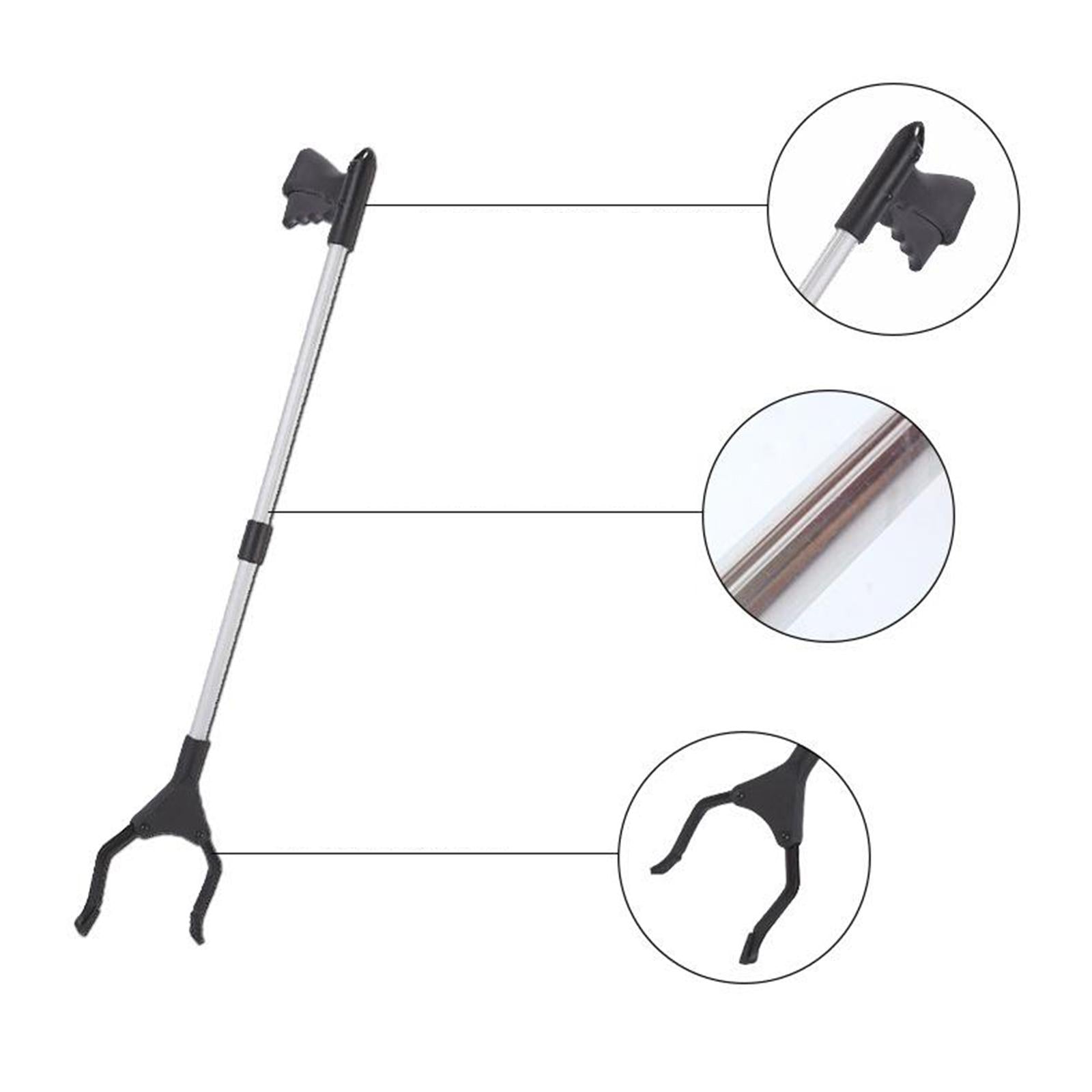 Foldable Reacher Picker Pick Up Tools Gripper Extender Grabber Silver Black