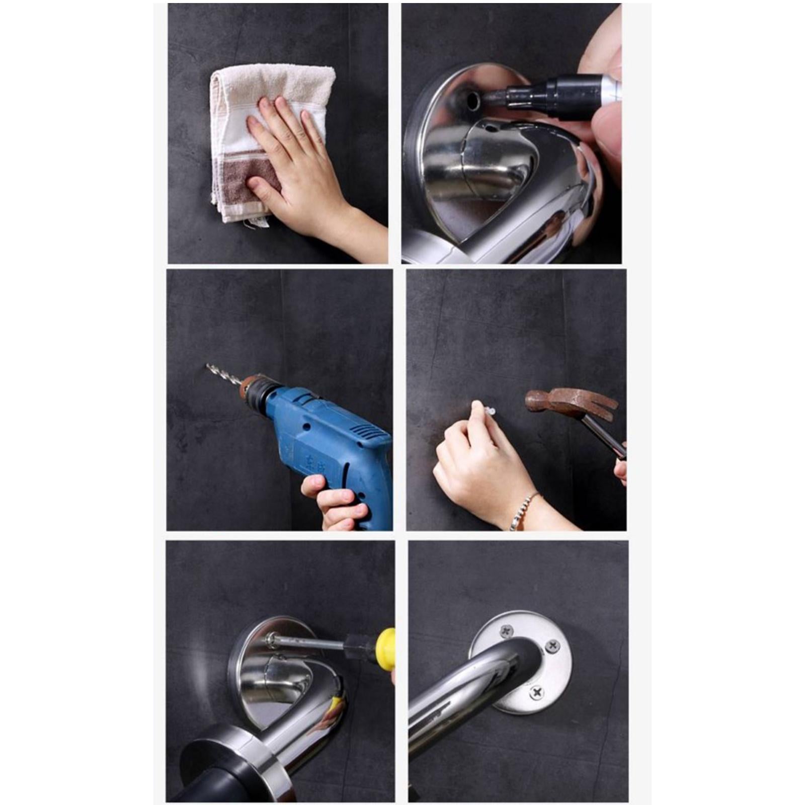 Grab Bar Stainless Steel Bathroom Grab Hand Rail Towel Bar Door Handle 63cm