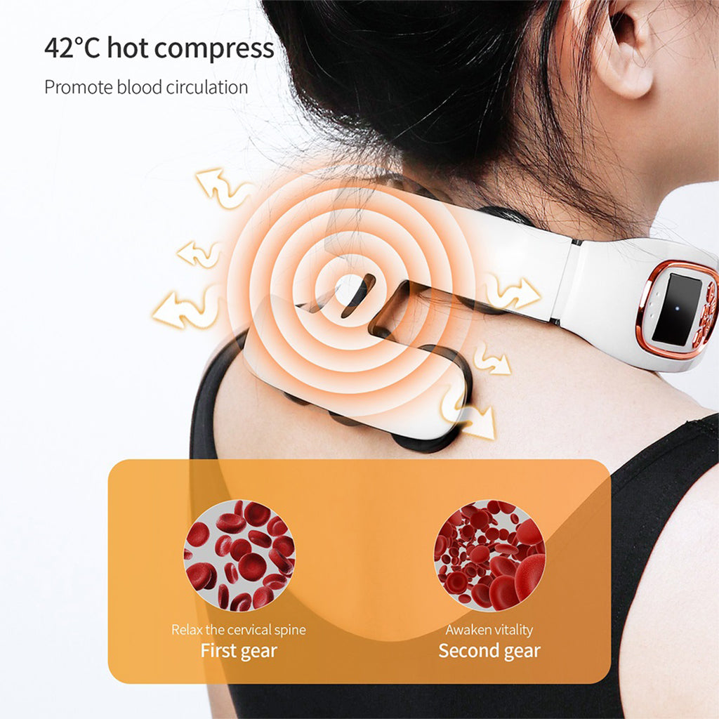 Portable Cordless Neck Massager Heated Smart Deep Kneading Neck Relaxation