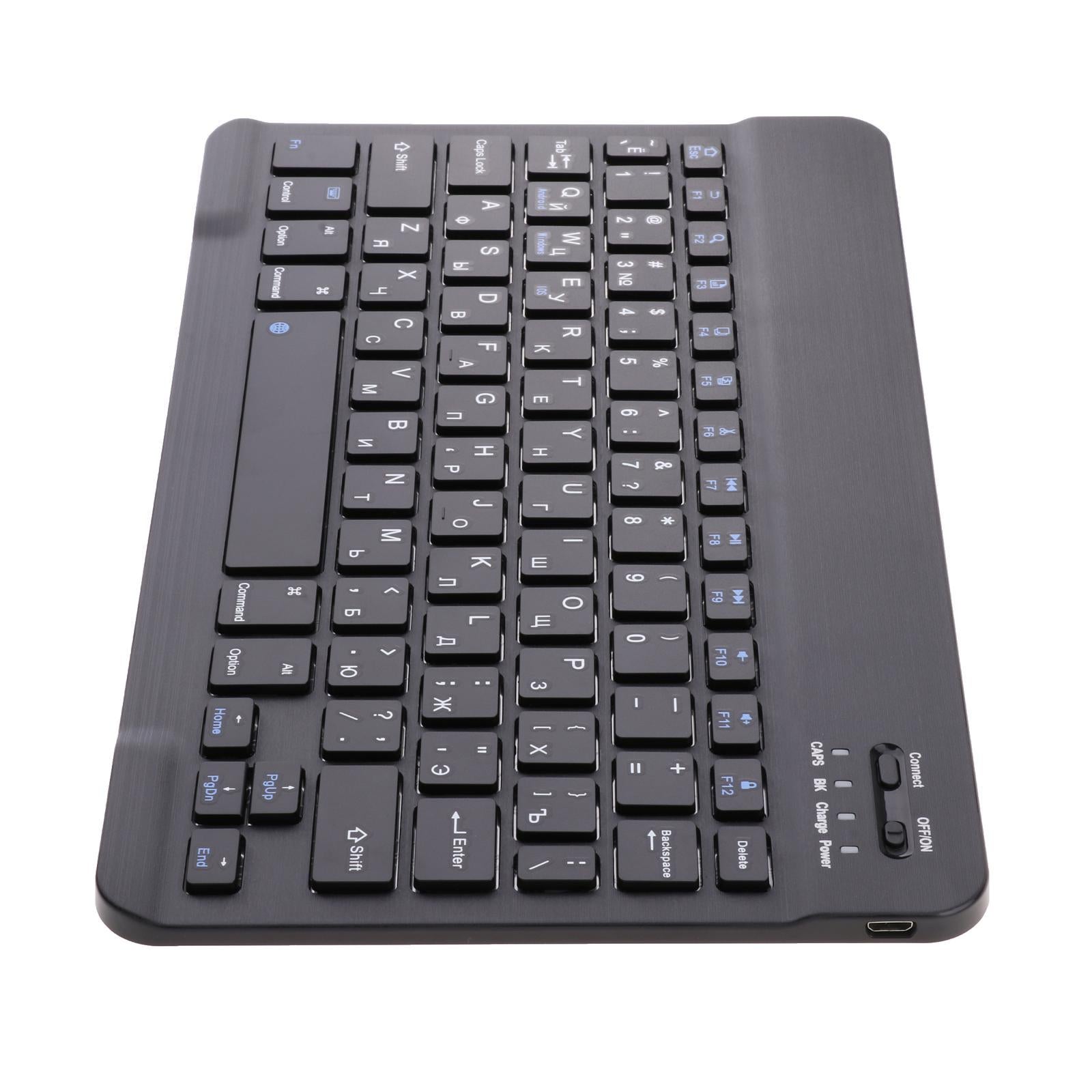 Wireless Bluetooth Keyboard 78Key Russian for Desktop Tablet Phone Black