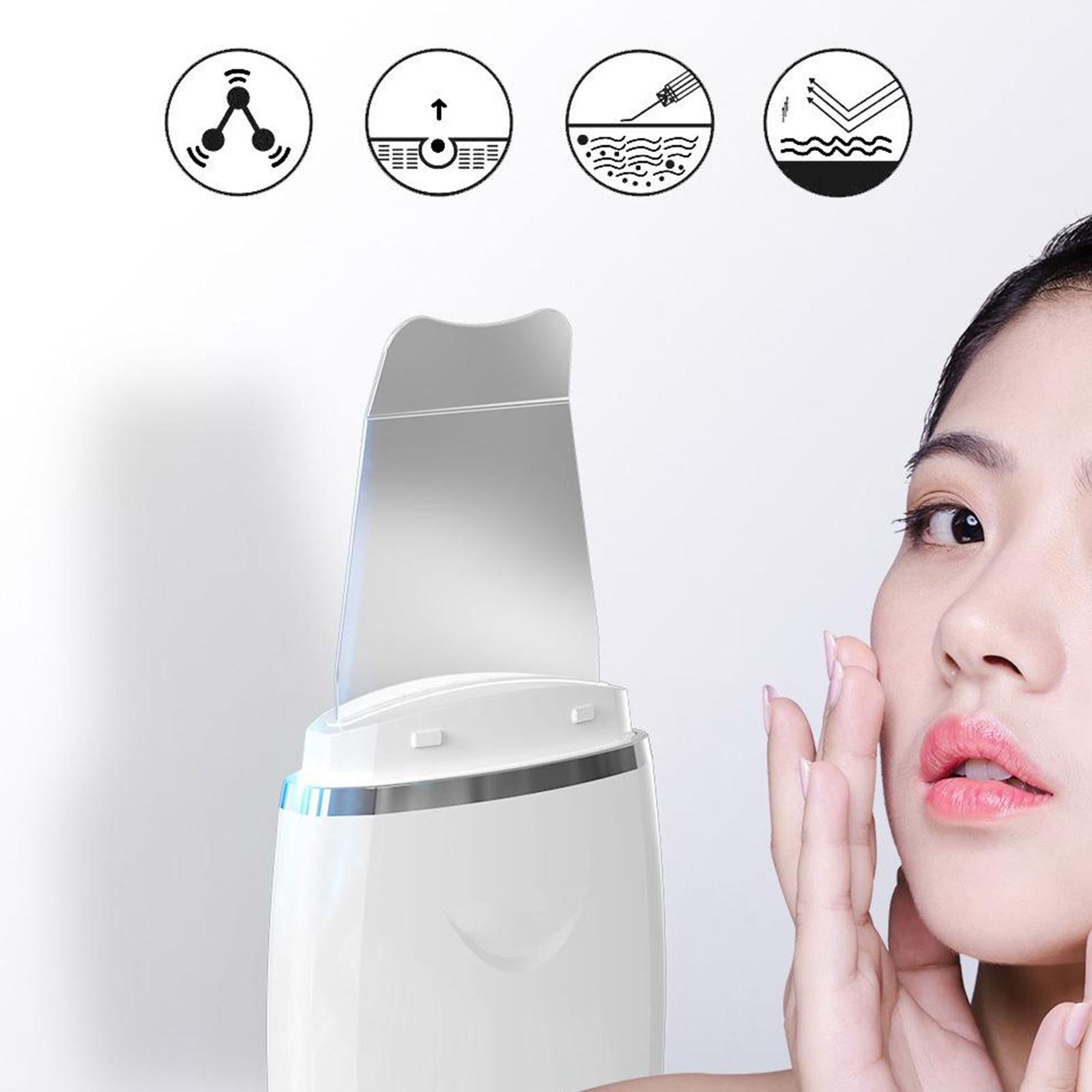 Ion Ultrasonic Skin Scrubber Exfoliator Face Spatula Deep Cleaner Peeling .