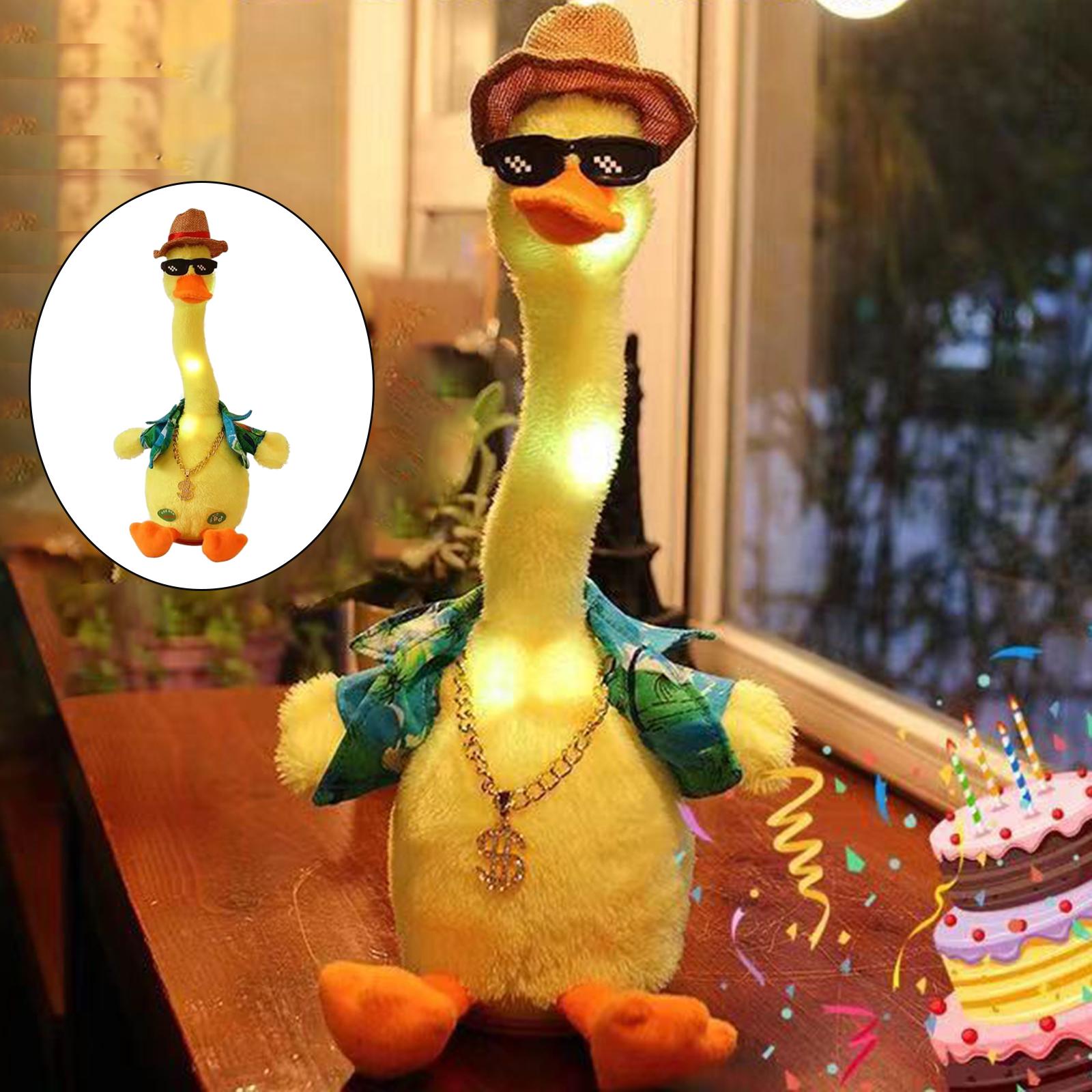 Plush Toy Dancing Duck Record and Speaking Toy Swing Doll B English USB