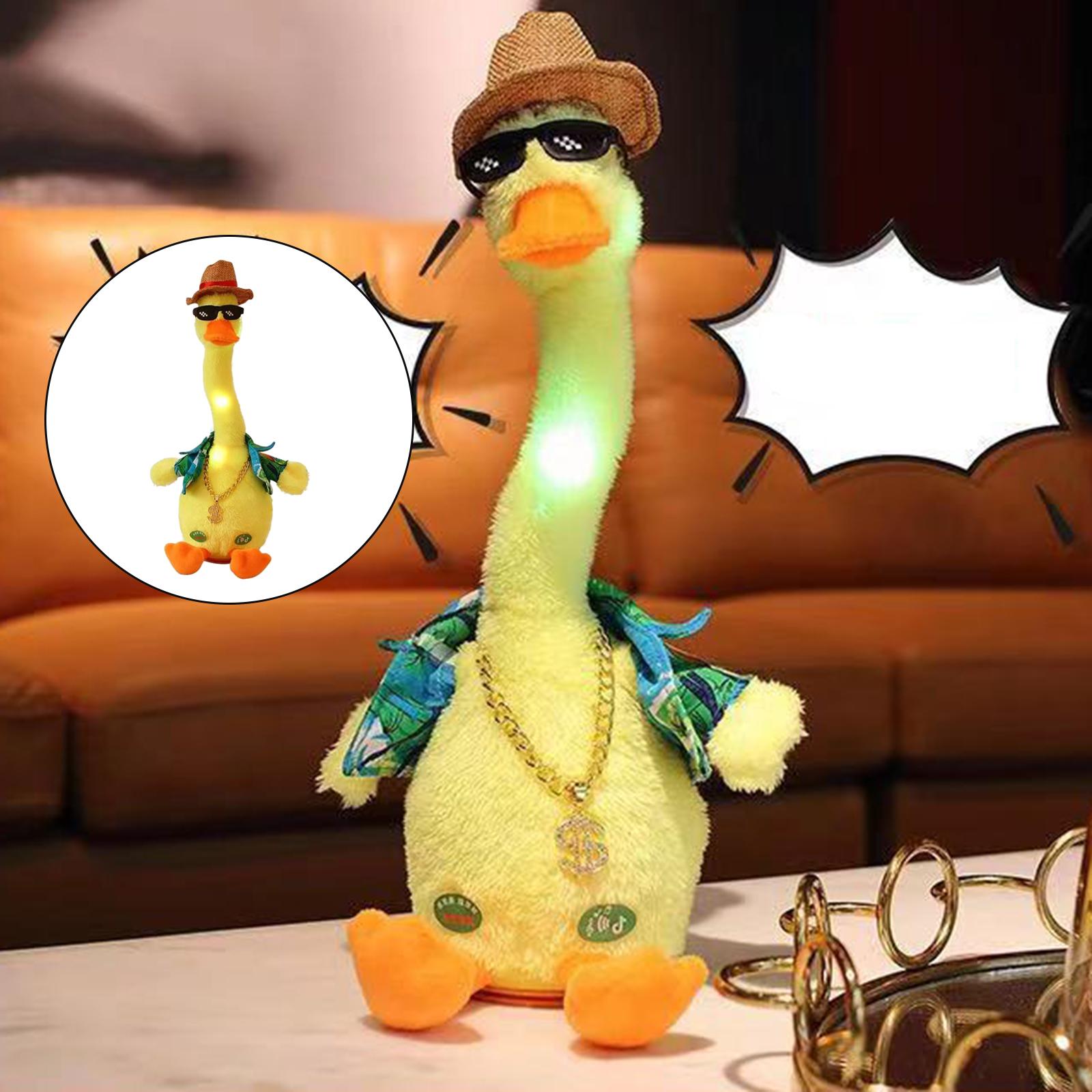 Plush Toy Dancing Duck Record and Speaking Toy Swing Doll B English USB