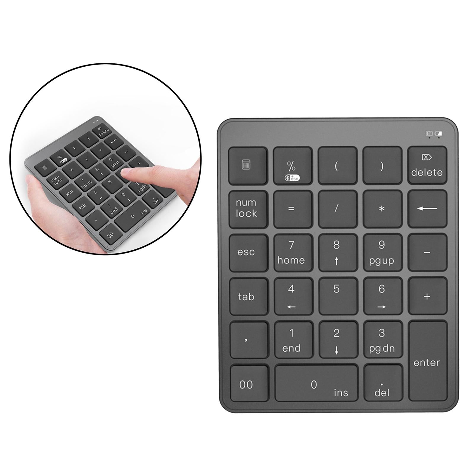 Wireless Bluetooth Number Pad Numeric Keypad 28 Key Digita Keyboard for PC