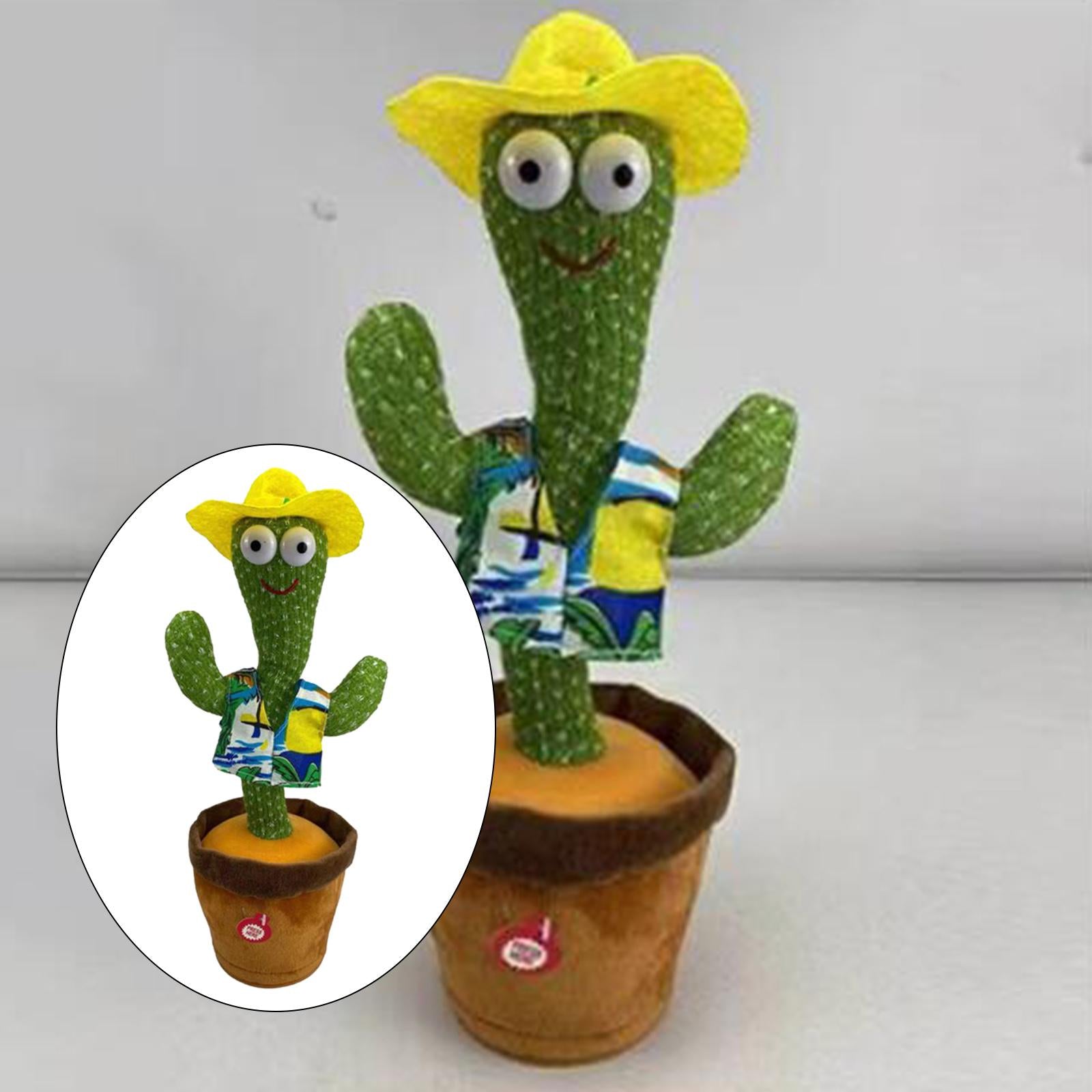 Funny Potted Dancing Cactus Plush Toy Swing Home Tabletop Decor Party Favors Hawaii 120 Songs