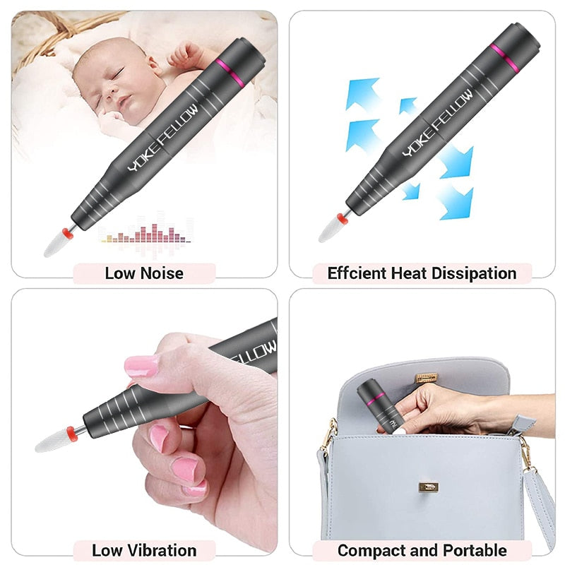 35000/30000RPM Electric Nail Drill Machine For Manicure Milling Cutter Set For Gel Polishing Nail Drill Pen Salon Nail Equipment