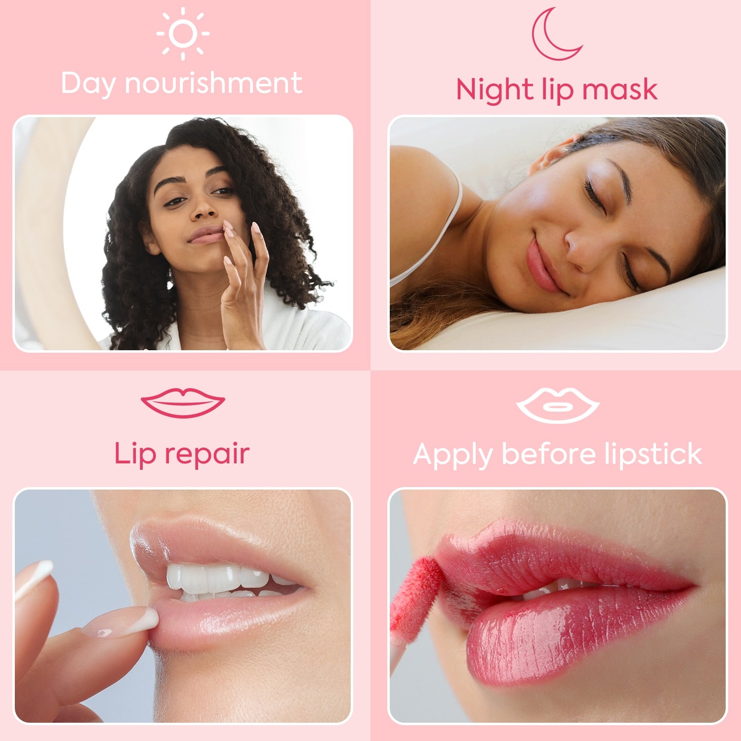 Lip Balm Moisturizing Gel Lip Sleep Mask Lip Repair Cream Double-Effect Lip Care Strawberry Nourishing Exfoliating Lip Scrub