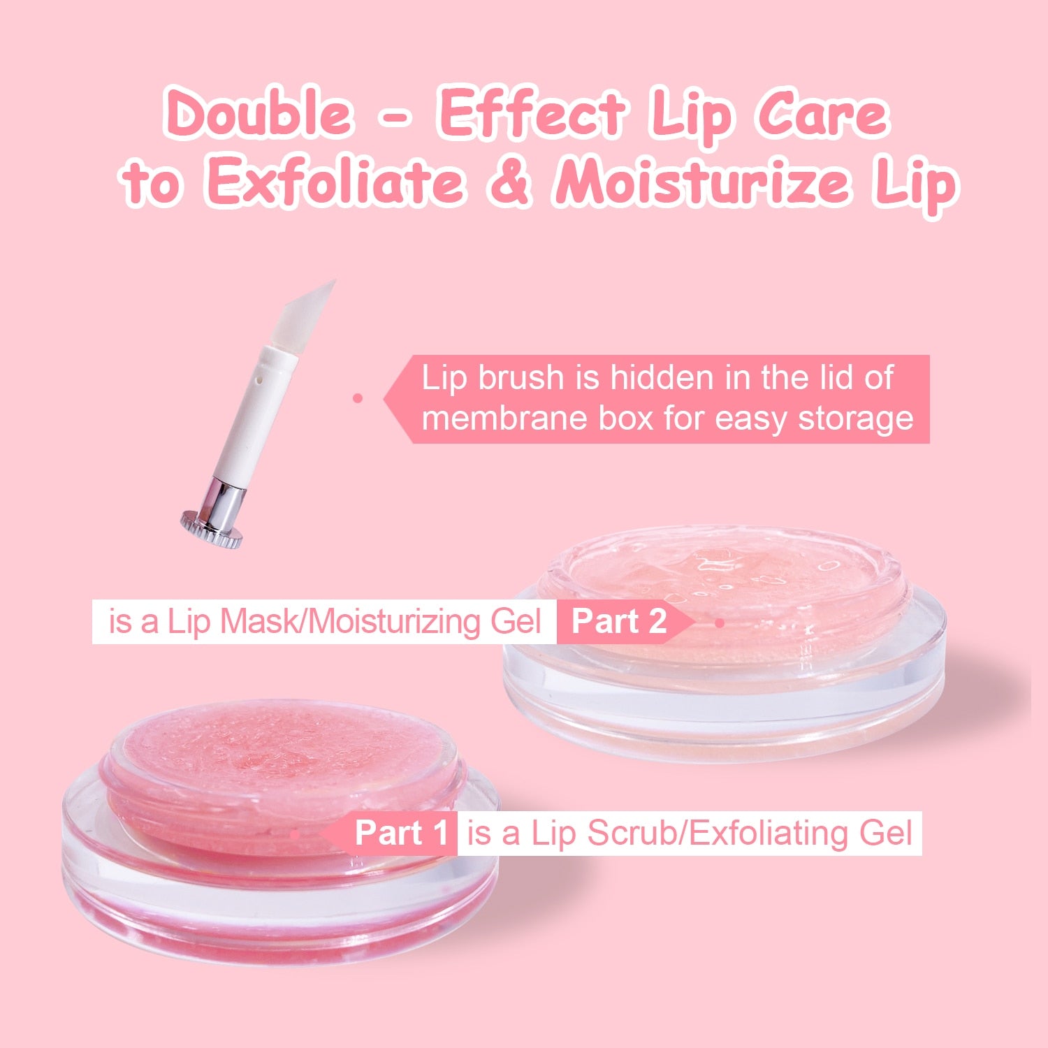 Lip Balm Moisturizing Gel Lip Sleep Mask Lip Repair Cream Double-Effect Lip Care Strawberry Nourishing Exfoliating Lip Scrub