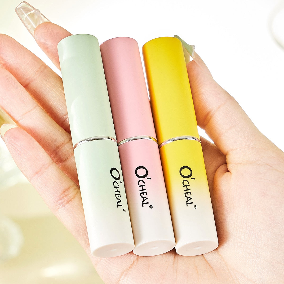 OCHEAL 3 Pcs Moisture Lip Balm Long Lasting Moisturizing Temperature Change Lipstick Anti Aging Repair Lips Mask Casual Type