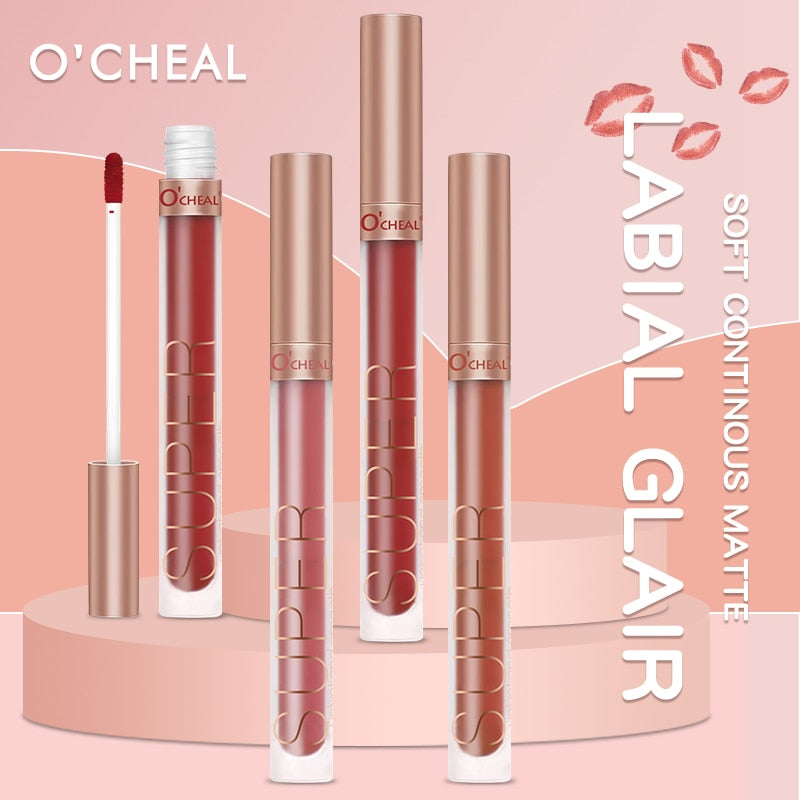 6 Pcs/Lot Liquid Lipstick Matte Lip Gloss Cosmetic Lightweight Lip Glaze Long Lasting Lip Waterproof Lips Makeup OCHEAL