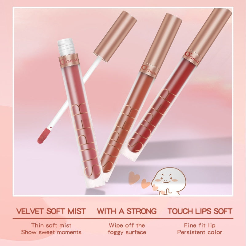 6 Pcs/Lot Liquid Lipstick Matte Lip Gloss Cosmetic Lightweight Lip Glaze Long Lasting Lip Waterproof Lips Makeup OCHEAL